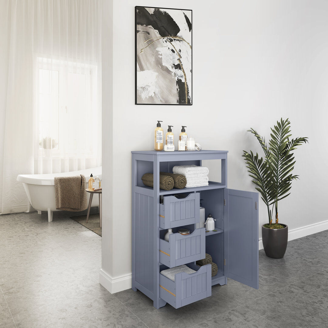 Yaheetech Freestanding Bathroom Cabinet Grey 86.5cm H X 55.5cm W X 29.5cm D