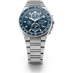 Citizen Eco-Drive Funk Chronograph Super Titanium blau Herrenuhr AT8396-59L