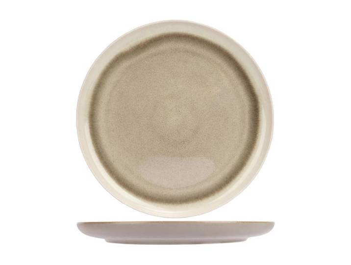 Lot de 4 Assiettes plate en Céramqiue, vert, D 27 cm