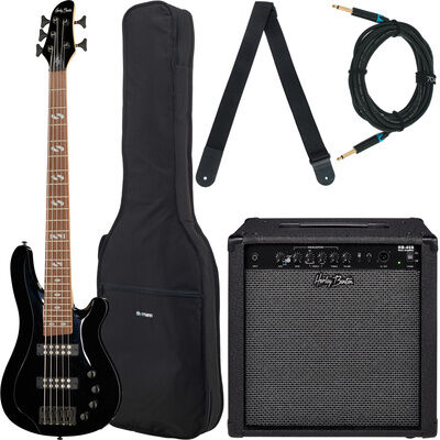 Harley Benton B-550 Black Progressive Set 1 Noir haute brillance