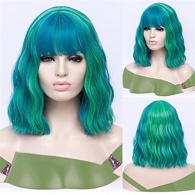 Markieren Sie kurze, lockige, gewellte Bob-Perücke, synthetische Perücke mit Pony, Anime-Cosplay-Perücke für Halloween, Cosplay-Party, Weihnachtsfeier-Perücken