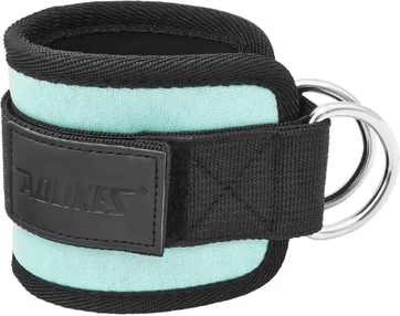 Inspire Picks AOLIKES Cable Ankle Straps Double D Ring Ankle Cuffs For Gym Glute, Leg & Strength Training 1pcs Cyan