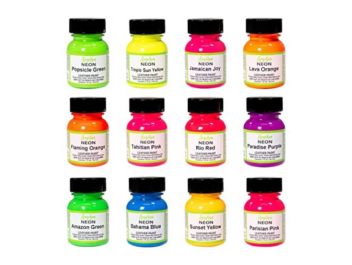 Angelus Neon Acryl Lederen Verf Set