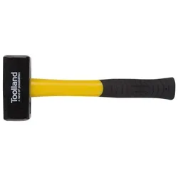Toolland Fäustel, Stahlkopf 1500 g, Glasfaserstiel für Stärke & Langlebigkeit, gelb/schwarz