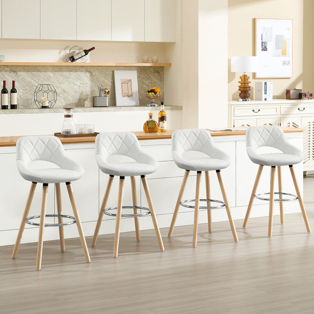 Isabelline Thierry 68cm Bar Stool White 4