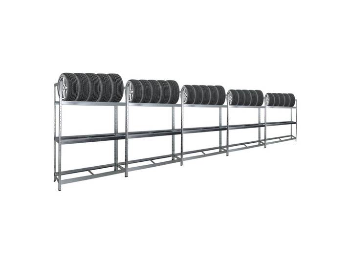 PROREGAL® Schwerlastregal MegaDeal Reifenregal Räderregal TIGER XL 3 Ebenen je 300kg Fachlast, 5-tlg., Für Winterreifen Sommerreifen Allwetterreifen 300kg Fachlast
