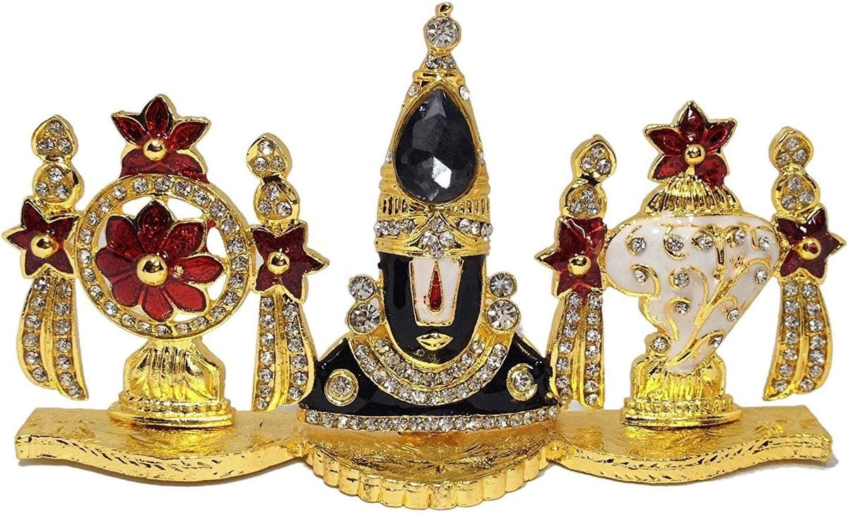 Gouden religieus metalen standbeeld voor thuisdecoratie, Hoogte: 10,7 cm