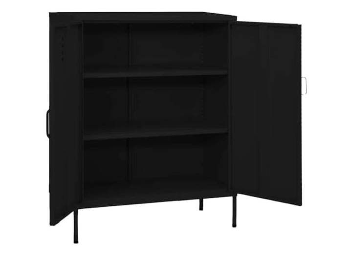 YUTAASU Lagerschrank Schwarz Stahl 80x35x101,5 cm