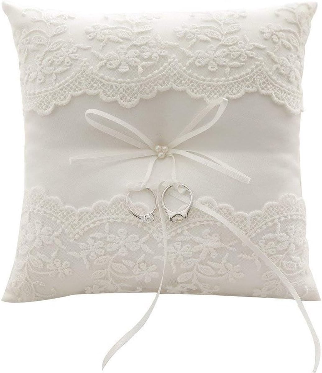 Elegante ringkussen van kant voor trouwringen, 20 cm