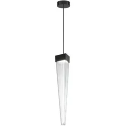 Zafferano Stalactite LED-Pendelleuchte, 12 W, 2700 K, Amethystfarbe, poliertes schwarzes Nickelgehäuse, modernes und szenografisches Design, höhenverstellbar