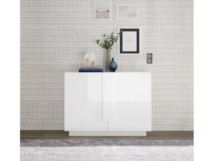Bahut 2 portes Kaspi blanc brillant - Basika