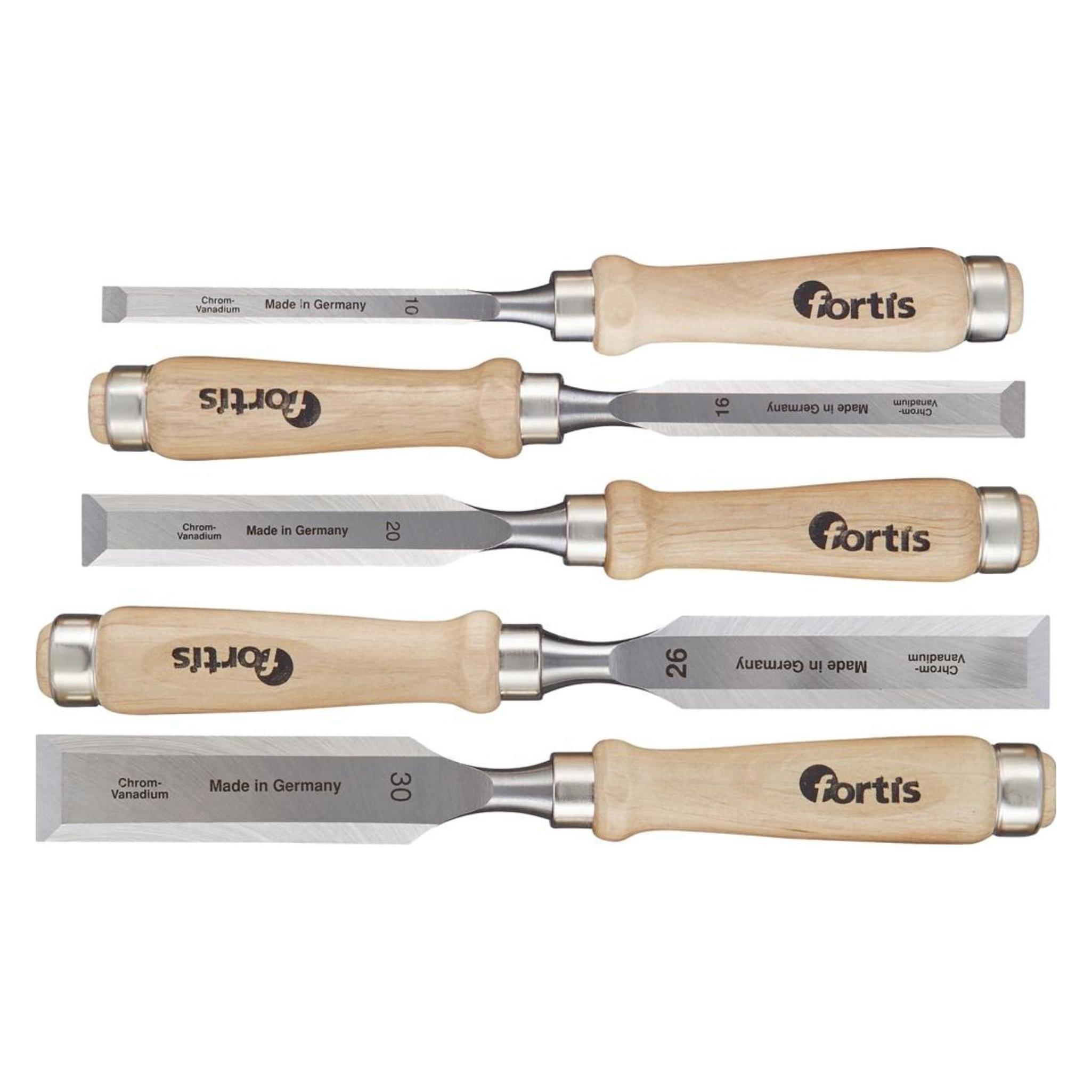 Fortis Stechbeitel Satz mit Holzheft 5 Teile im Karton (4317784733427)