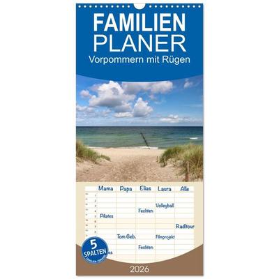 Familienplaner 2026 - Vorpommern mit Rügen mit 5 Spalten (Wandkalender, 21 x 45 cm) CALVENDO