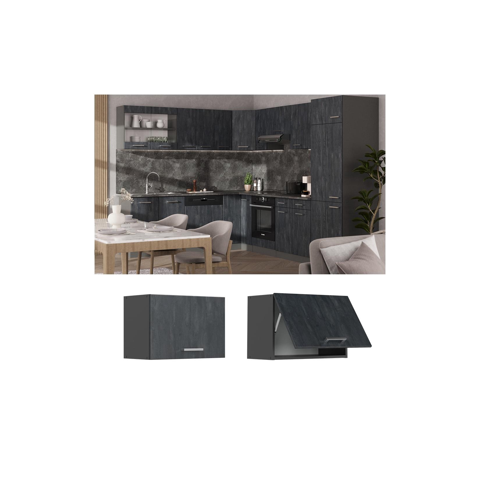 Vicco Hängeschrank R-Line Schwarz Beton Anthrazit 60 cm flach