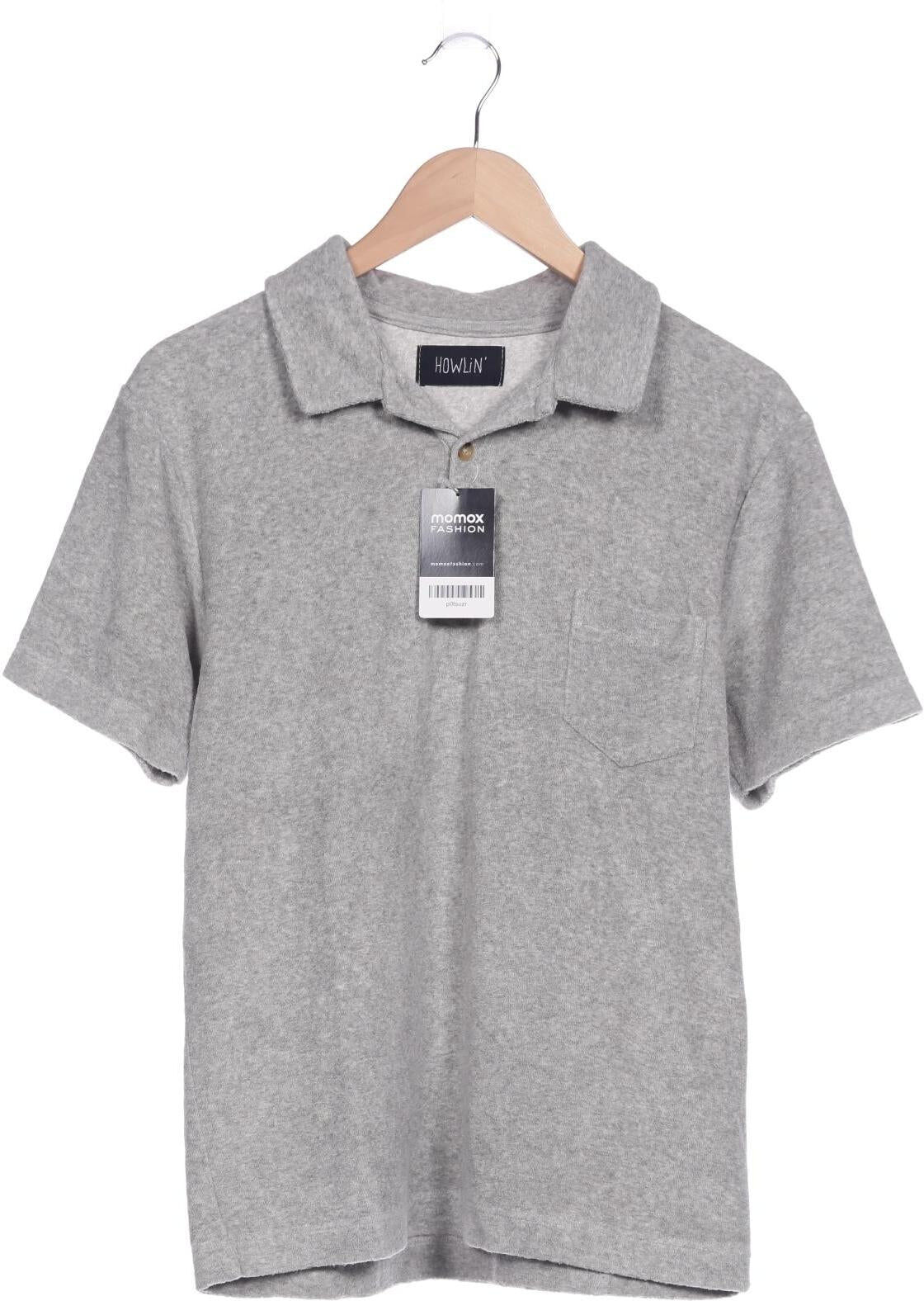 Howlin Herren Poloshirt, Grau, Gr. M, Baumwolle / Synthetik - Second Hand