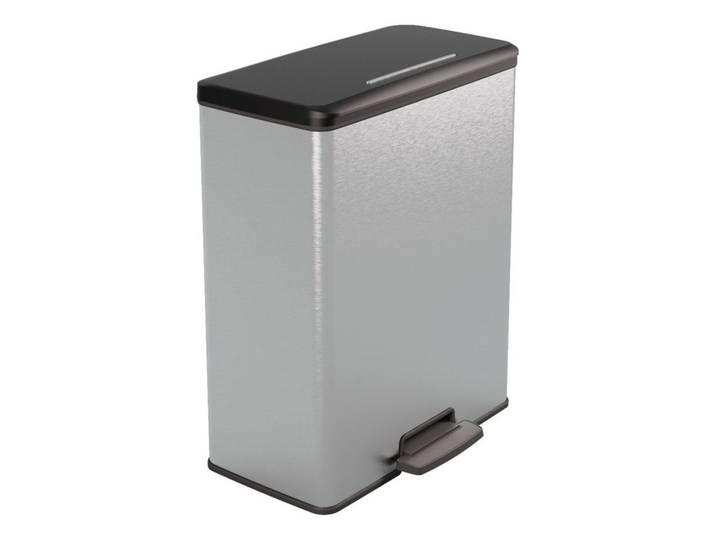 Poubelle duo 26 l + 26 l DECOBIN Gris métalisé