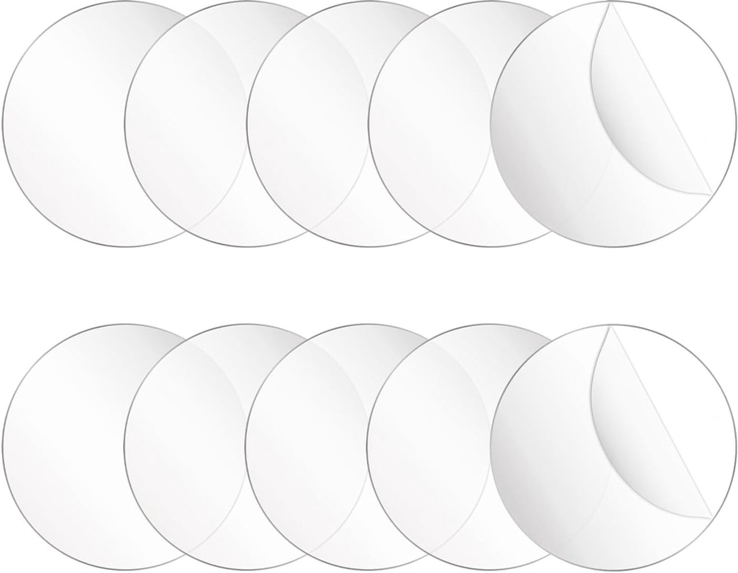 Set van 10 heldere ronde acryldiscs van 10 cm voor DIY fotolijsten, schilderen en scrapbooking, 1 mm dikte