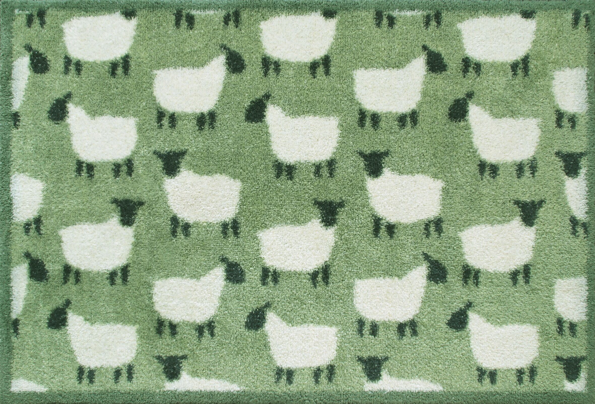 Fussmatte TURTLE MAT "Flock Green", bunt, B:60cm H:9mm L:85cm, Baumwolle, Teppiche, Fussmatte bunt B : 60cm 1 Stk., 9mm, L: 85cm