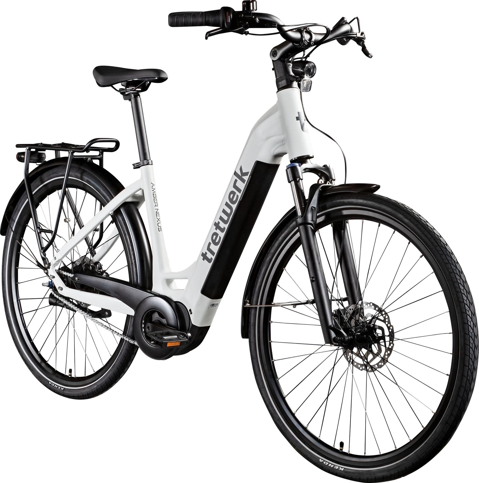 Tretwerk Amber Nexus E Bike Damen 28 Zoll Elektrofahrrad 155 - 185 cm Hollandrad Tiefeinsteiger weiß 48 cm