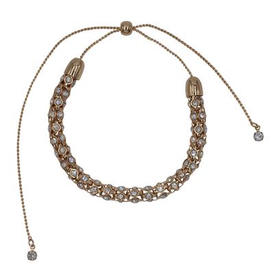 Armband FIRETTI "Schmuck Geschenk Sparkly Armkette", gold (gelbgoldfarben, weiß, weiß), Armbänder, Damen, 36cm, Metallmix, Armband, mit Glasstein