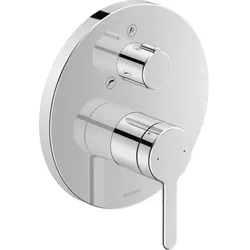 Duravit C.1 Unterputz-Wannenarmatur C15210018010 rund, Ab- & Umstellventil, Sicherungskombination