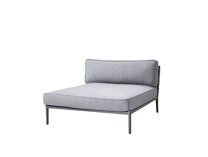 Cane-line Canapé modulaire Conic Lit de jour light grey, incl. coussins