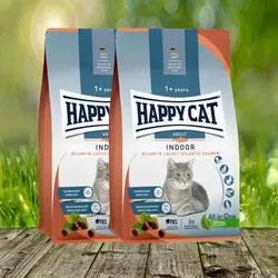 Happy Cat Indoor Adult Atlantik Lachs - Krokettenmix aus Lachs für bewegungsfreudige Indoor-Katzen