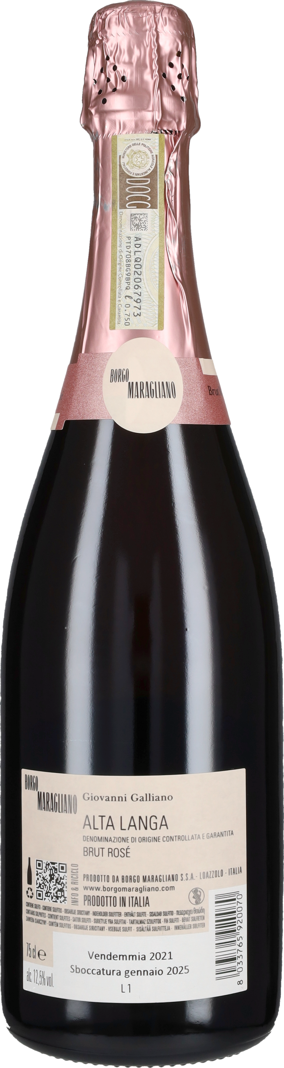 Borgo Maragliano Spumante Metodo Classico Rosé Brut 'Giovanni Galliano' Borgo Maraglian
