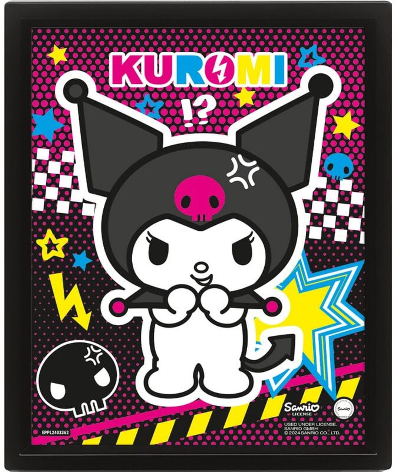 Hello Kitty Kuromi Punky Lenticular 3D Decoratief Kader - Meerkleurig