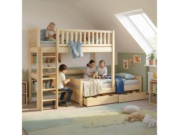 Etagenbett Dachschräge Noah – Kiefer
