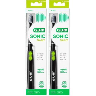 GUM Sonic Daily ZB Schwarz x2 2x1 St Zahnbürste