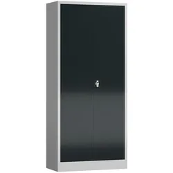 Aktenschrank Metallschrank 2 Türen, 4 Fachböden 180x80x38cm, lichtgrau/anthrazit X-530338