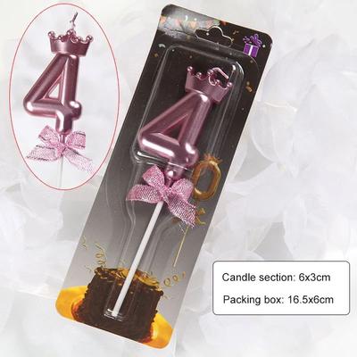 Uplift Treasures Rose Gold Crown Bow Number Birthday Candle 0 To 9 rose Gold 4