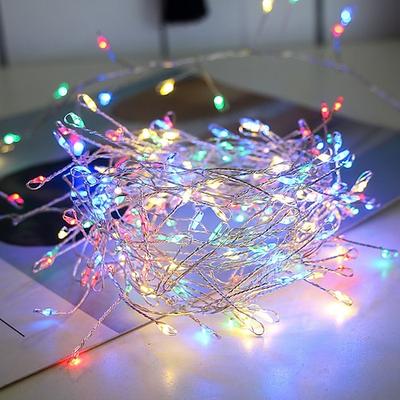 LED-Lichterketten Kupferdraht LED-Kracher Lichterketten 2,5m 100leds 5m 200leds batteriebetriebene Feuerwerkskörper Lichterketten für Weihnachtsbaum Hochzeit Party Ferienhaus Dekoration