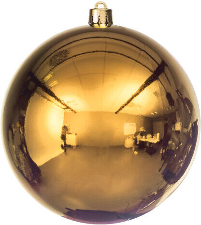 Weihnachtskugel aus Kunststoff, gold, 14 cm Ø