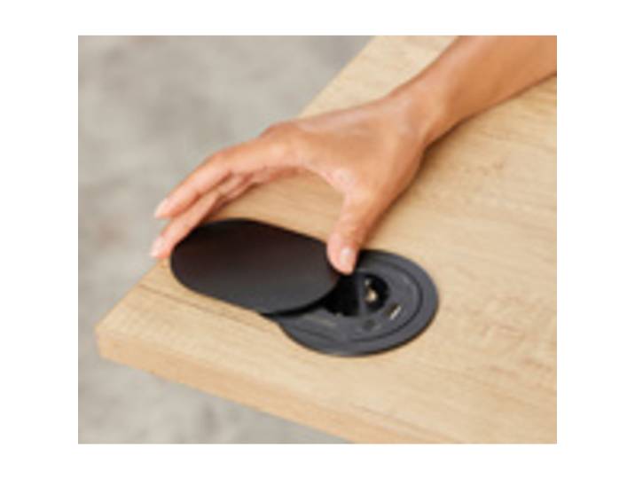 Prise encastrée pour table Power Spot type E, blanc