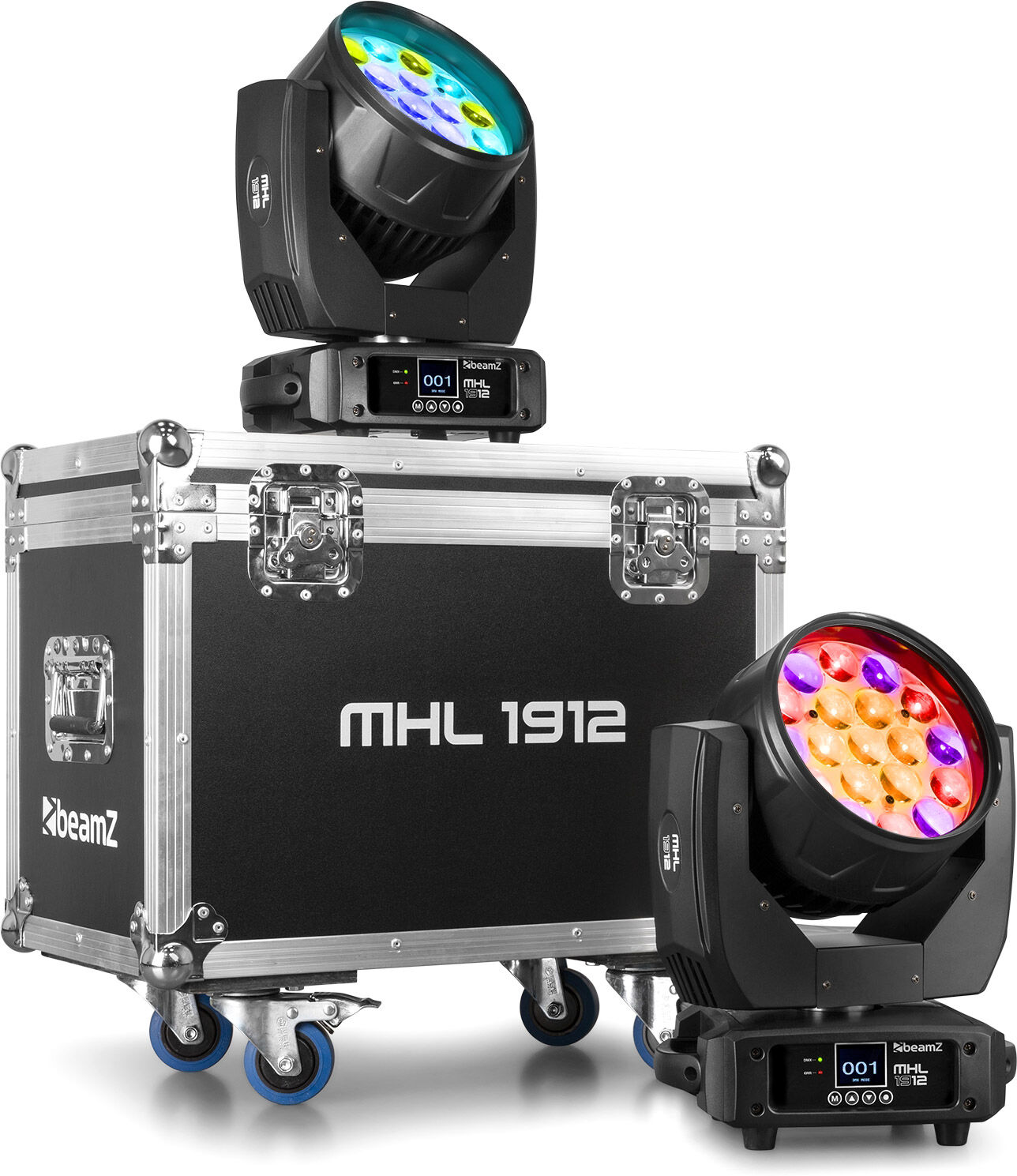 Beamz Mhl1912 Moving Head Wash Mit Zoom 2pcs Im Flightcase