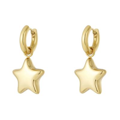 Paar Ohrhänger ADELIA´S "Ohrringe Ohrhänger mit Sternanhänger aus Edelstahl", Damen, Gr. Damen, Edelstahl, gold (goldfarben), Ohrringe, Modeschmuck mit glänzend wirkendem Sternanhänger, modisch