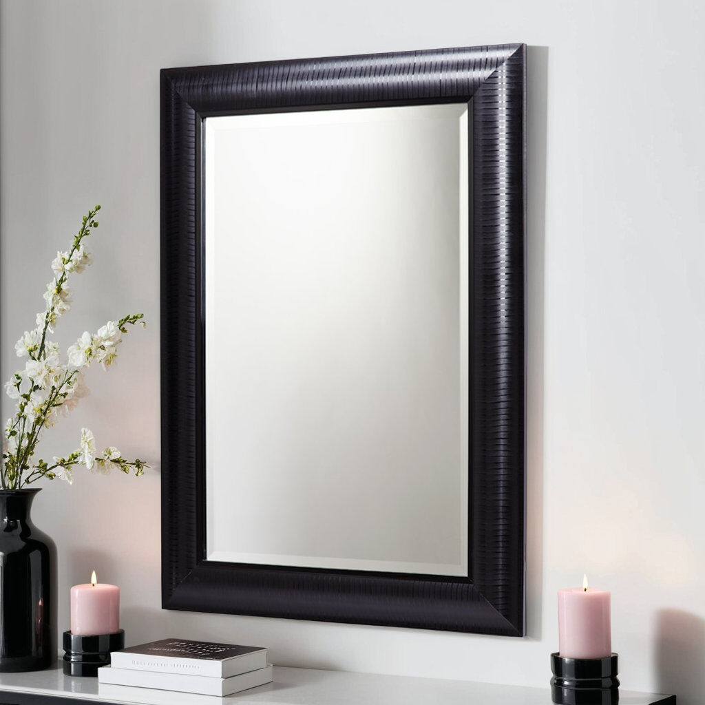 Etta Avenue Abbeyville Framed Wall Mounted Accent Mirror Black 102.5cm H x 74.5cm W
