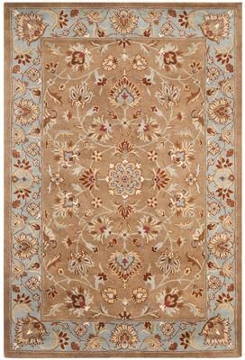 SAFAVIEH Handmade Heritage Traditional Brown/ Blue Wool Rug