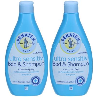 2x Penaten Ultra sensitiv Bad & Shampoo 2x400 ml