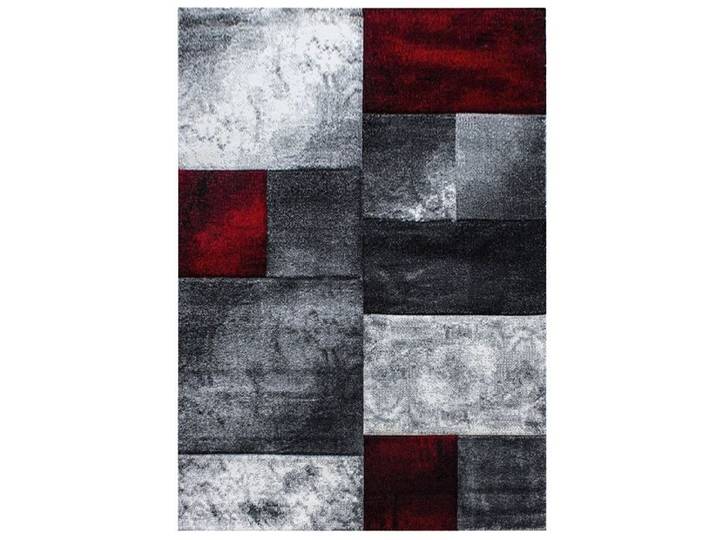 AQUARELLE - Tapis Géométrique effet vieilli - Rouge et Gris 160 x 230 cm