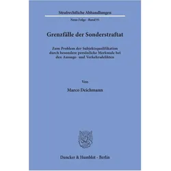 Grenzfälle der Sonderstraftat, Fachbücher von Marco Deichmann