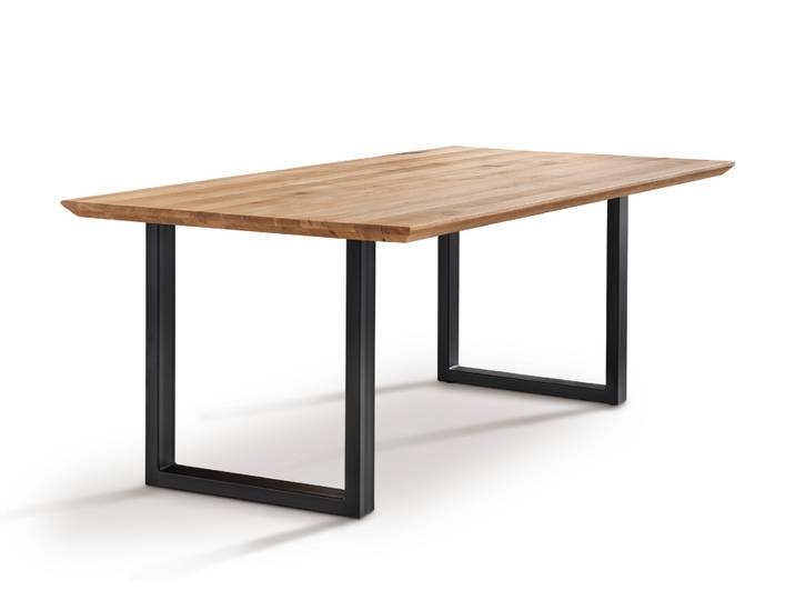 Infantil Esstisch 1 180x4x100 cm Wildeiche massiv/Schwarz