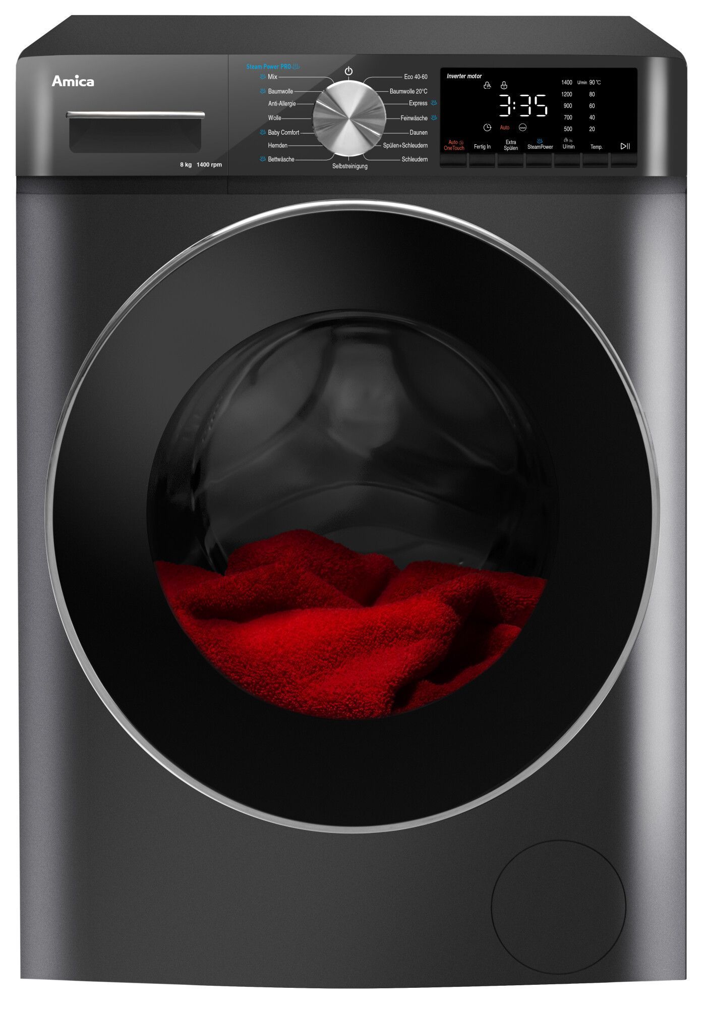 Amica WA484085G 8 kg Frontlader Waschmaschine 1400 U/min aquaStop Funktion 1194934