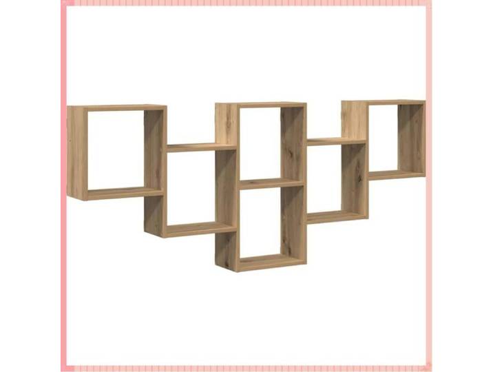 Étagère murale artisanal - Bois d'ingénierie - Rangement - Intérieur - Chêne - 159x18x66 cm