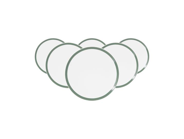 Frühstücksteller SELTMANN WEIDEN Frühstücksteller Life Nature Baumstruktur ø 22,5 cm 6er Set weiß-grün , weiß (weiß, grün), B:22,5cm H:2,2cm T:22,5cm Ø:22,5cm, Porzellan, Speiseteller, Frühstücksteller, Spülmaschinengeeignet, Mikrowellenfest, Ofenfest