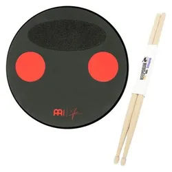 Meinl Cymbals Split Tone Übungspad 12 Zoll mit Drumsticks, Schlagzeug Zubehör, Schwarz