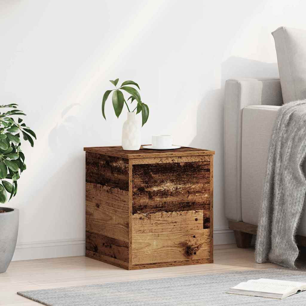 Alpen Home Camp Trunk / Footlocker Old Wood 46cm H X 40cm W X 42cm D