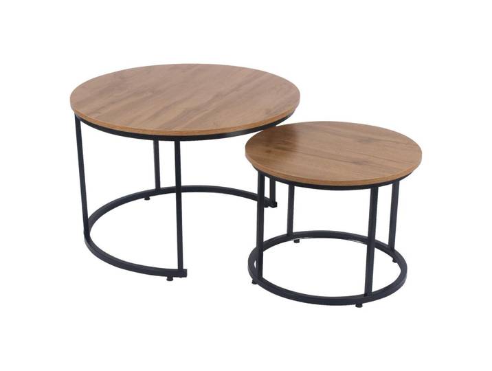 Couchtisch Metall Couple Eichefarben/Schwarz